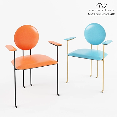 Modern Geometric Dining Chair 3D model image 1 