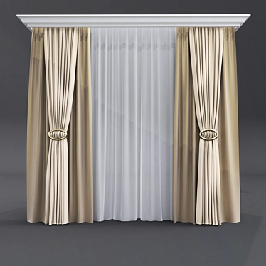 Metallic Holdback Curtains 3D model image 1 