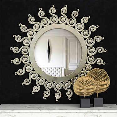 Classic Sun Mirror: Elegant and Timeless Design 3D model image 1 