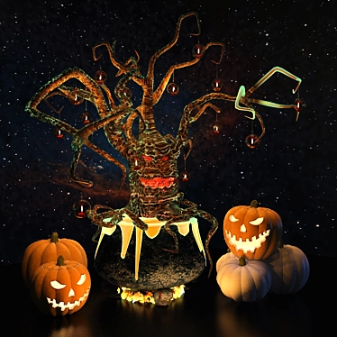 Glowing Pumpkin Halloween Decor Set 3D model image 1 