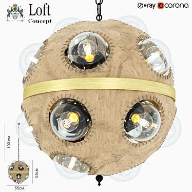 Luminous Steampunk Goggle Pendant 3D model image 1 