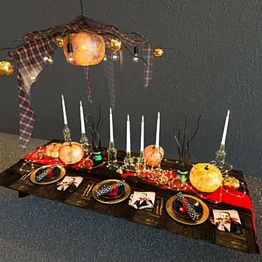 Spooky Halloween Table Setting Kit 3D model image 1 