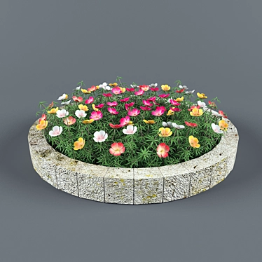 Vibrant Purslane: Eye-catching One-Year Plant 3D model image 1 