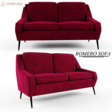 Elegant Velvet Reclining Sofa 3D model image 1 