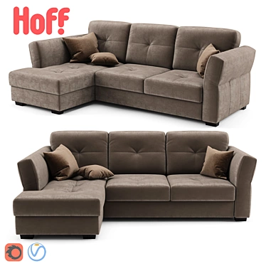 Hoff Manhattan Corner Sofa 3D model image 1 