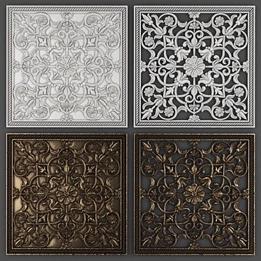 Versatile Panel Set: Grid & Panel 3D model image 1 