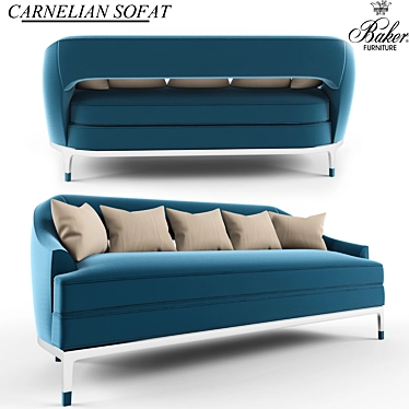 Elegant Carnelian Sofa: Chocolate Mink Finishing 3D model image 1 