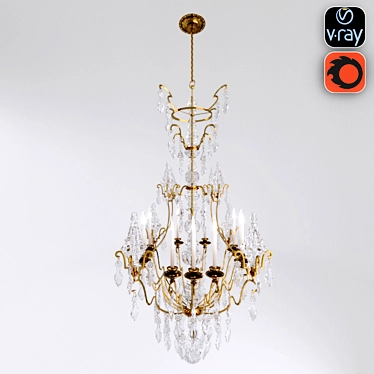 Elegant Crystal Chandelier 3D model image 1 