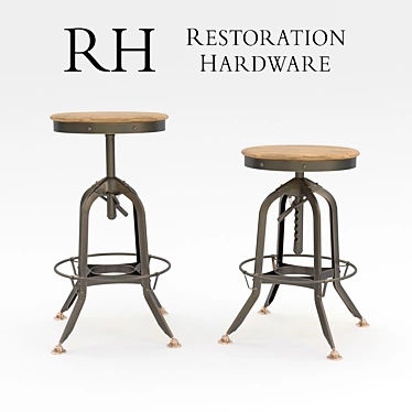 Title: Vintage Toledo Barstool - Rustic Elegance for Your Bar 3D model image 1 