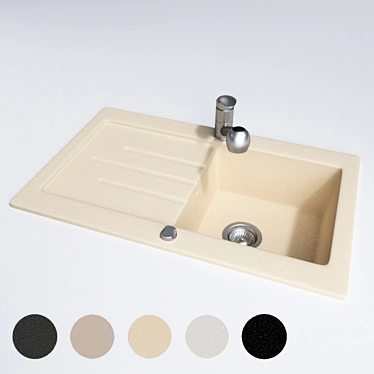 Versatile Granite Sink With Battery 3D model image 1 