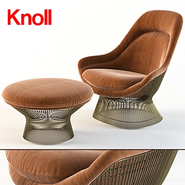 Platner Velvet Chair: Customizable Elegance 3D model image 1 