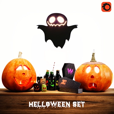 Enchanting Halloween Scene Set 3D model image 1 