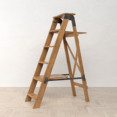 Rustic Vintage Ladder 3D model image 1 