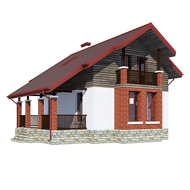 Modern Private House Design 3D model image 1 