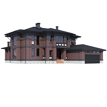 Modern Private House V257 3D model image 1 