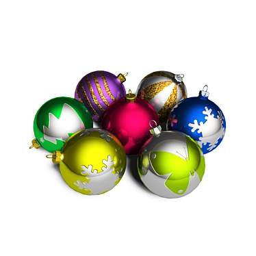 Festive Christmas Decor Balls 3D model image 1 