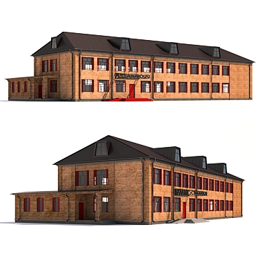 Creative Brick Municipal Building 3D model image 1 