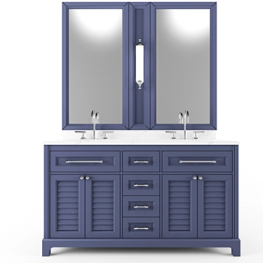 Double Sink Bathroom Furniture 3D model image 1 