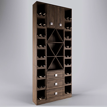 Slimline Wine Cabinet 3D model image 1 