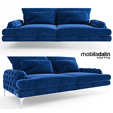 Elegant Galla Chester Sofa 3D model image 1 