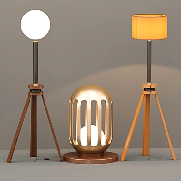 Elegant Floor Lamp 3D model image 1 