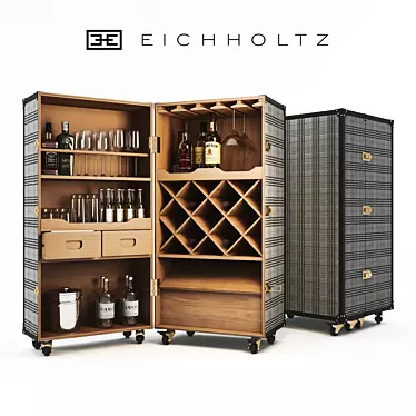 Elegant Wine Cabinet with Martini Bianco 3D model image 1 