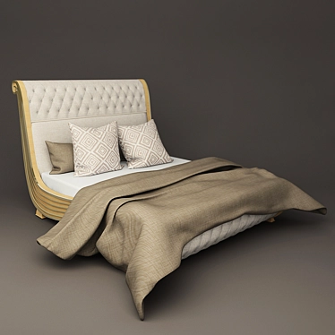 Regal Gold Vanity Bed 3D model image 1 