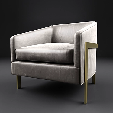 Sleek Comfort: Reginald Leather Chair 3D model image 1 