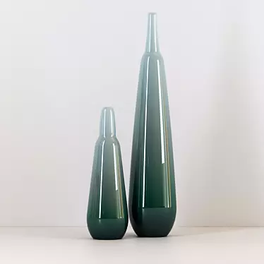 Title: Sleek Gradient Glass Vases 3D model image 1 