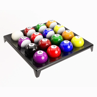 Polygons Pool Balls Set 3D model image 1 