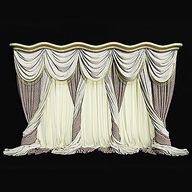 Modern Stylish Curtains 3D model image 1 