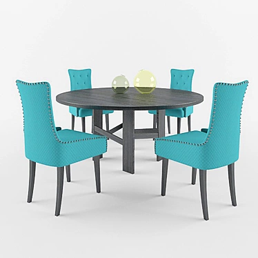 Stylish Turquoise Chair 3D model image 1 