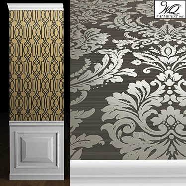 Elegant Trois Wallpaper by Wallquest 3D model image 1 
