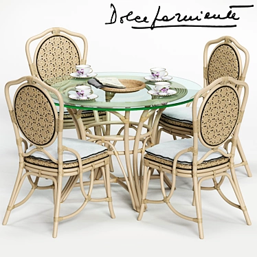 Luxury Comfort: Dolcefarniente DAISY Chair and IRENE Table 3D model image 1 