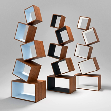 Elegant Equilibrium Bookcase Finds Perfect Balance 3D model image 1 
