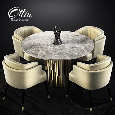 Anita Ekberg Mid-Century Dining Set 3D model image 1 