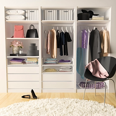 Modern Sweet Wardrobe  Stylish Storage Solution 3D model image 1 