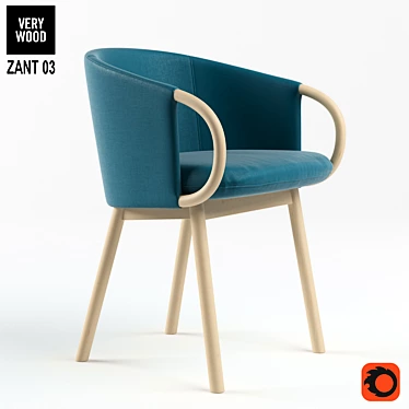ZANT 03 Ash Chair with Armrests 3D model image 1 
