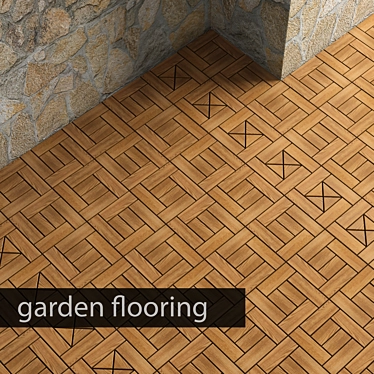 Durable Garden Parquet - Perfect for Outdoor Spaces 3D model image 1 