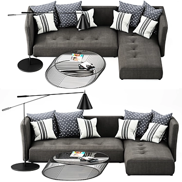 Grapher Composition Sofa: Modern Elegance in One 3D model image 1 