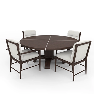 Elegant Luca Chair & Table 3D model image 1 