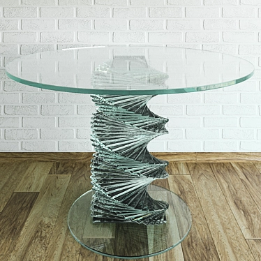 Sleek Tempered Glass Table 3D model image 1 