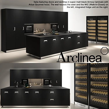 Sleek Steel Island: Arclinea Italia 3D model image 1 