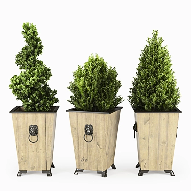 Artificial Boxwood Topiary: Versatile & lifelike decoration 3D model image 1 