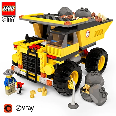 LEGO Mining Truck: A Decorative Delight 3D model image 1 