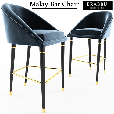 Elegant Malay Bar Chair 3D model image 1 