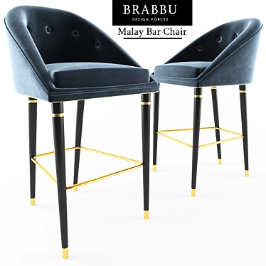 Elegant Malay Bar Chair 3D model image 1 
