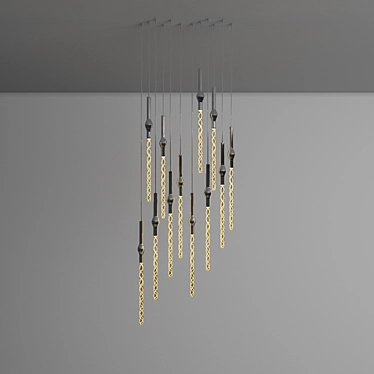 Sparkling Rain LED Pendant 3D model image 1 