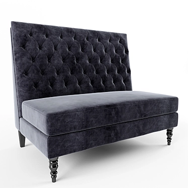 Elegant Skylark Velvet Banquette 3D model image 1 