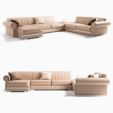 Quincy Angular Sofa: Charming Modern Luxury 3D model image 1 